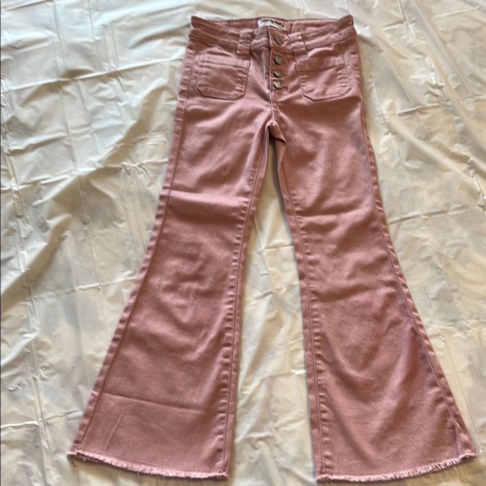 Celebrity Pink girls flared jeans. Button fly. Size 7. Dusty pink. NWOT